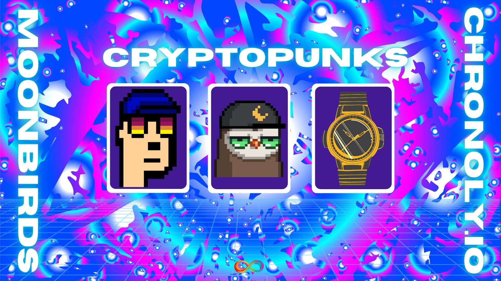 شخصیت های اصلی متاورس (CryptoPunks, Moonbirds, و Chronoly.io)