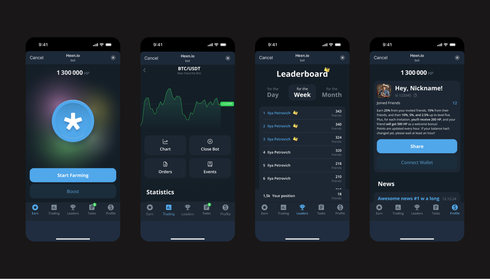 مینی برنامه تلگرام HEXN.IO